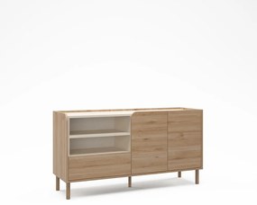 Natúr színű komód tölgyfa dekorral 141x75,5x44 cm Monza – Marckeric