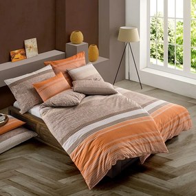 BedTex pamut ágynemét Federiko narancssárga, 140 x200 cm, 70 x 90 cm
