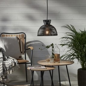 Runde fekete kültéri mennyezeti lámpa búra, ø 26 cm - Star Trading