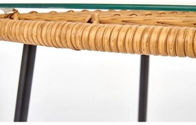 Indira dohányzóasztal, rattan / fekete