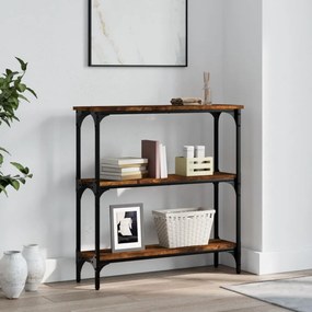 füstös tölgy színű szerelt fa tálalóasztal 75x22,5x75 cm