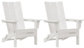 Összecsukható Adirondack székek 2 db Fehér 74.5x80.5x90 cm HDPE