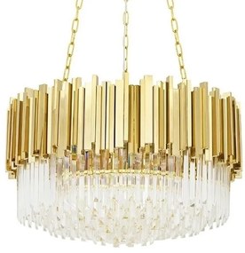 KING HOME DW-D5688S-GOLD IMPERIAL Kristály Függesztett Lámpa Átlátszó, Arany E14 IP20