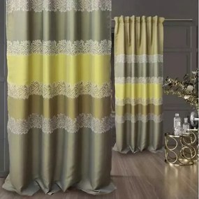 Flamenco szalagra varrt készfüggöny 160x250 cm zöld