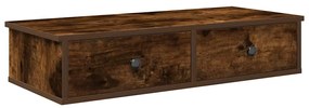 Falipolc fiókokkal füstölt tölgy 80x31x17 cm műszaki fa