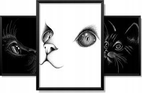 Vászonkép Keretben 90x40cm Modern Macska minta