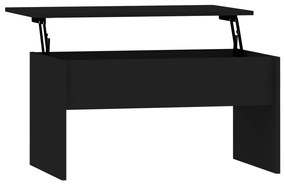 Fekete szerelt fa dohányzóasztal 80 x 50,5 x 41,5 cm
