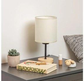 Brilagi Brilagi - Asztali lámpa NUBILA WOOD 1xE27/25W/230V tölgy/fekete/krémes BG1566