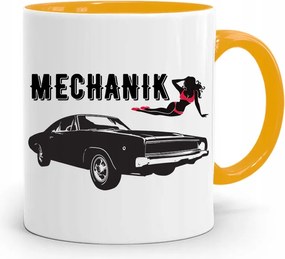 Sárga Bögre Ajándék Szerelőnek Szerelő Nyomtatott Fényképpel