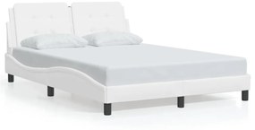 fehér ágykeret LED-ekkel matrac nélkül Zadar 140 x 200 cm