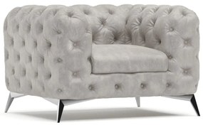 Világosszürke bársony fotel Chelsea – Ropez