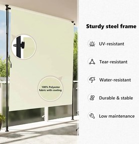 krémszínű kültéri roló 150 x 270 cm