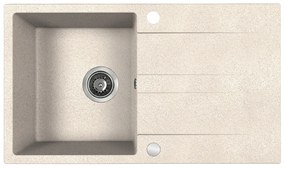 Kuchinox Laut, 1 rekeszes gránit mosogató 760x440x174 mm + szifon, bézs, LAV-SBZ_411Y