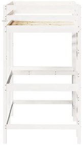 fehér tömör fenyőfa galériaágy íróasztallal 90 x 200 cm