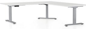 OfficeTech Angle állítható magasságú asztal, 180 + 120 cm, szürke alap, fehér