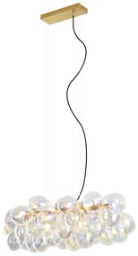 Design függőlámpa arany színben, szivárványos üveggel, 8-as - Uvas