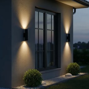 Ideal Lux - Kültéri fali lámpa GUN 2xGU10/35W/230V IP44 antracit