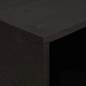 vidaXL Dohányzóasztal Fekete 80 x 50 x 40 cm Tömör Mangófát