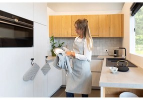 2 db szürke pamut konyhai edényfogó, 20 x 20 cm - Tiseco Home Studio