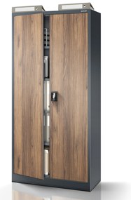 Fém iratszekrény JAN H, 900 x 1950 x 400 mm, Eco Design: antracit/ dió