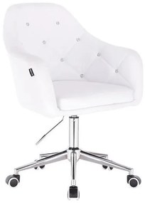 HC830K Fehér modern műbőr szék krómozott lábbal
