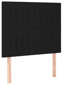 fekete szövet rugós és LED-es ágy matraccal 120 x 200 cm