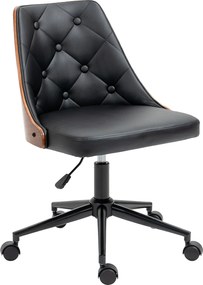 Vinsetto Forgós Irodai Szék Ergonomikus Íróasztali Szék PU Bőr Kárpitozással, Magasságállító Hintázó Funkcióval, Nappali, Hálószoba, Iroda, 53x62x87 c