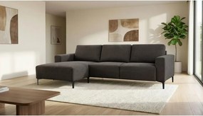 Antracitszürke zsenília sarokkanapé (bal oldali-heverő résszel) Fabian – Scandic
