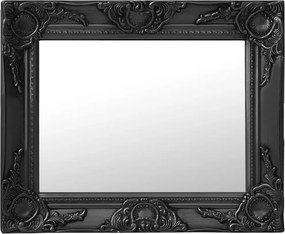 vidaXL fekete barokk stílusú fali tükör 50 x 40 cm