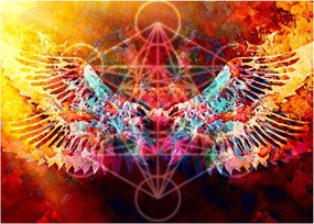 Kép - Merkaba szárnyakkal, absztrakció (70x50 cm)