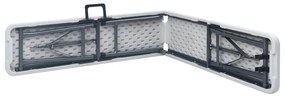 2 db fehér összecsukható HDPE kerti pad 180 cm