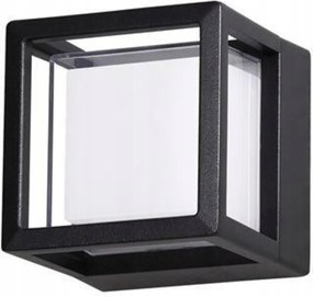 Nova Luce kültéri fali lámpa, Agosto, fekete alumínium és akril diffúzor