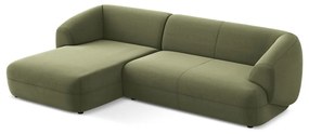 Zöld bársony sarokkanapé (bal oldali) Moana – Makamii