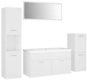 Fehér szerelt fa fürdőszobai bútorszett