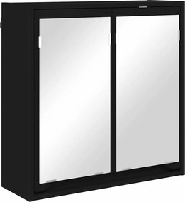vidaXL Fürdőszobai tükörszekrény Fekete 60 x 20 x 60 cm Faanyag