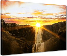 Vászonkép 40x30 Naplemente Vízesés