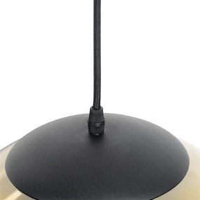 Art Deco lógólámpa fekete aranyszínű üveggel 33 cm - Pallon