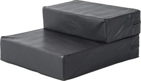 PawHut Háziállat Lépcső Állatpárna 2 Lépés Összecsukható Kutya Lépcső Macskák és Kutyák Számára Fekete L45 x W39 x H20 cm | Aosom