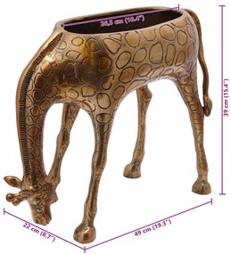 Zsiráf Alakú Jégvödör Sárgaréz - 49x22x39 cm Alumínium