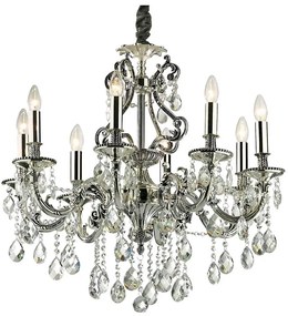 Ideal Lux -Kristály csillár láncon GIOCONDA 8xE14/40W/230V átm. 73 cm ezüst