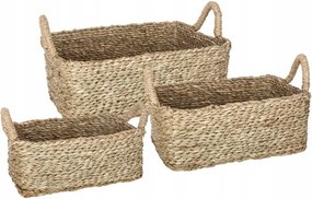 Tengeri Fű Kosár Boho Kosár x3