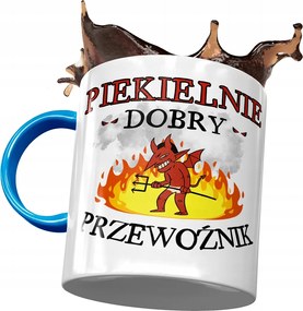 Kék Bögre Fuvarozónak Pokolian Jó Nyomtatott Fotóval