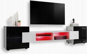 komodee Merano Rtv szekrény Különböző színek Front fényes üveg Rgb Led polcok