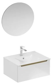Fürdőszobagarnitúra mosdóval mosogatócsappal, kifolyóval és szifonnal Naturel Stilla fehér fényű KSETSTILLA026
