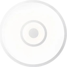 Globo 48580R Mennyezeti lámpa, matt fehér fém, fehér műanyag, krómgyűrű, csúszókapcsoló, színek rögzíthetők, CCT kapcsoló, ø: 380mm, M: 55 mm, tartozék: LED 24W 230V, 3000lm forrás, 1500lm kimenet, CCT 3000/4000/6000K