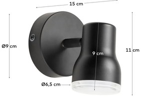 Fekete fali lámpa ø 6,5 cm Tehila – Kave Home