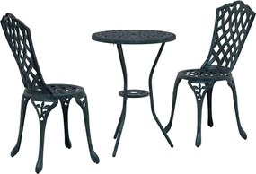 vidaXL Kert Bistro Készlet 3 pcs Zöld Alumínium
