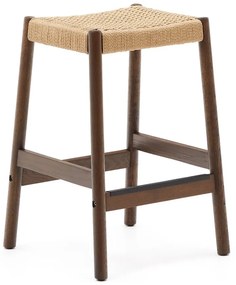 Barna-natúr színű tölgyfa bárszék szett 2 db-os (ülésmagasság 66 cm) Yalia – Kave Home