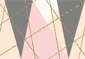 Fotótapéta Pasztell geometria arany ékezet Háromszögek 200x140 +ragasztó
