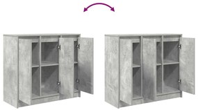 betonszürke szerelt fa tálalószekrény 85x34x76 cm